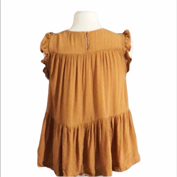 American Eagle Tiered Ruffle Babydoll Crop Top - Picture 2 of 4